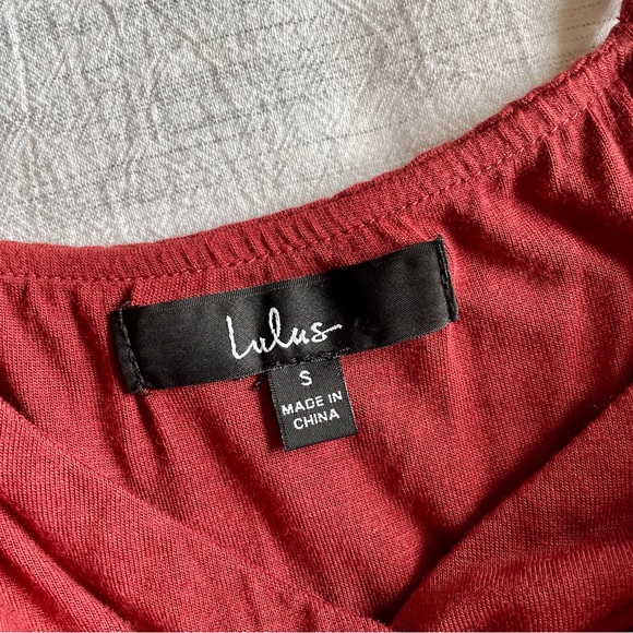 Lulus Pep it Up Rust Red Surplice Cropped Cami Tank Top | Size S - Picture 7 of 7